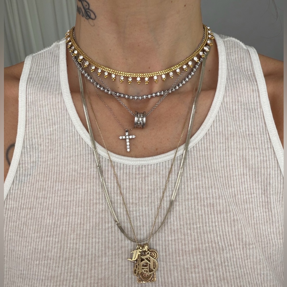 child of wild gold+crystal necklace
